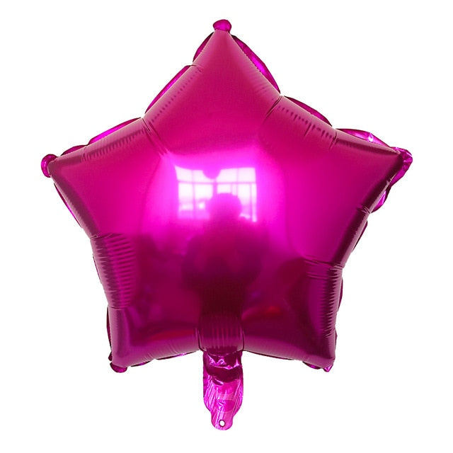 Star Heart Helium Balloon - Red Green Purple Yellow - 10 Pieces - 5/10/18 Inches