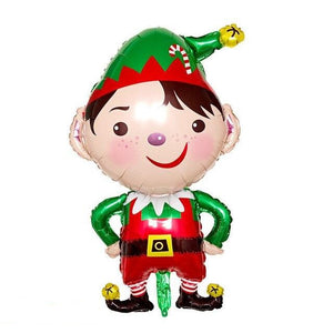 Santa Elf Snowman Balloons - Red White Green - 18 Inches