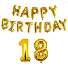 Special Birthday Number Foil Balloons - Pink Gold Silver - 15 Pieces - 16 Inches