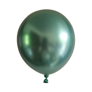 Metal Metallic Balloon - Gold Silver Blue Green - 10 Pieces - 12 Inches