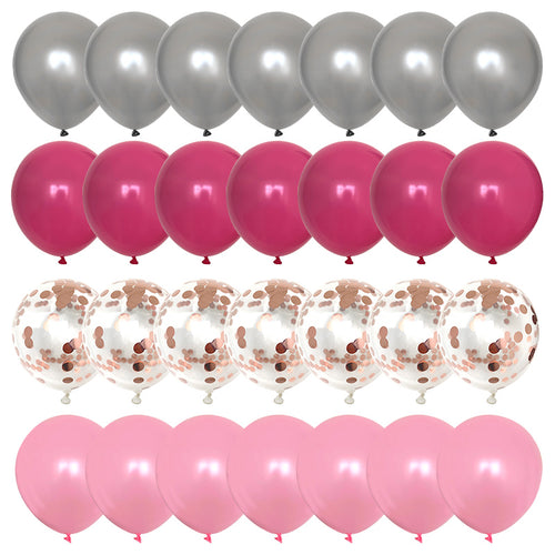 Chrome Metallic Confetti Birthday Balloon -  40 Pieces - 12 Inches