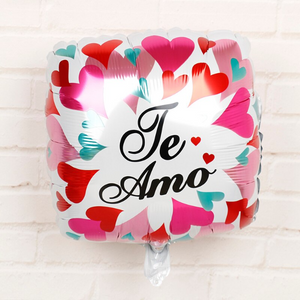 Spanish Valentine's Balloons - Pink Red White Green - 10 Pieces - 18 Inches