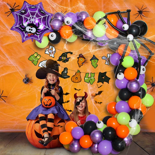 Spider and Webs Halloween Themed Balloon Set