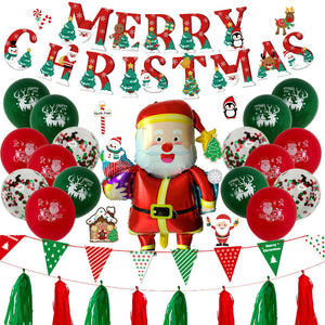 Santa and Reindeers Christmas Party Balloon Set
