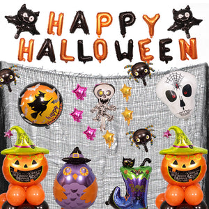 Halloween Pumpkin and Animals Design Balloon Set