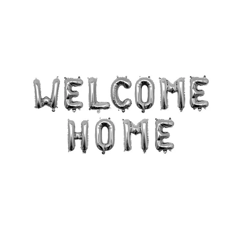 Rose Gold Sliver Welcome Home Foil Balloons