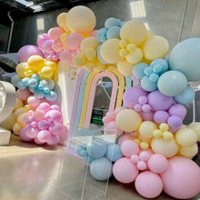 Double Pastel Pink Rainbow Theme Balloons For Baby Shower