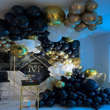 Chrome Gold Black Balloon Arch Garland Kit With Confetti Balloons