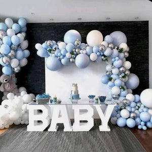 Arch Kit Blue Silver White Balloons For Party