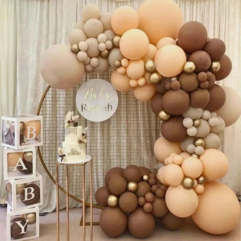 Brown Cream Balloon Arch For Party