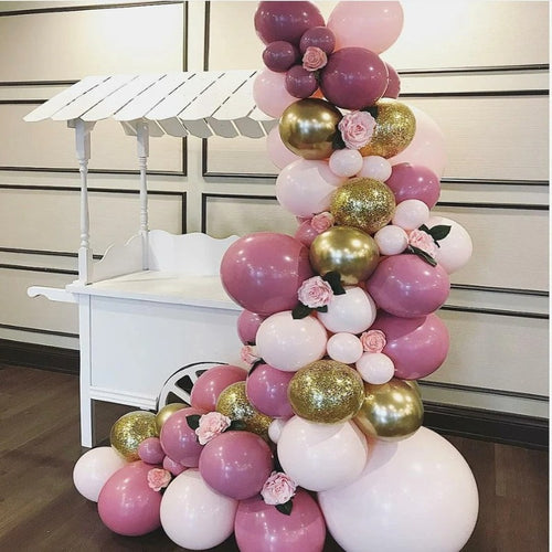 Pink Balloon Arch Garland Blush Gold Confetti For Decoration