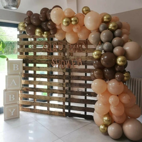 Doubled Coffee Cream Apricot Balloon Arch Kit For Decoration