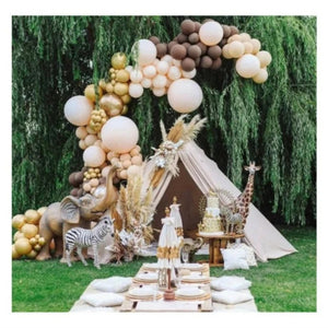 Doubled Coffee Cream Apricot Balloon Arch Kit For Decoration