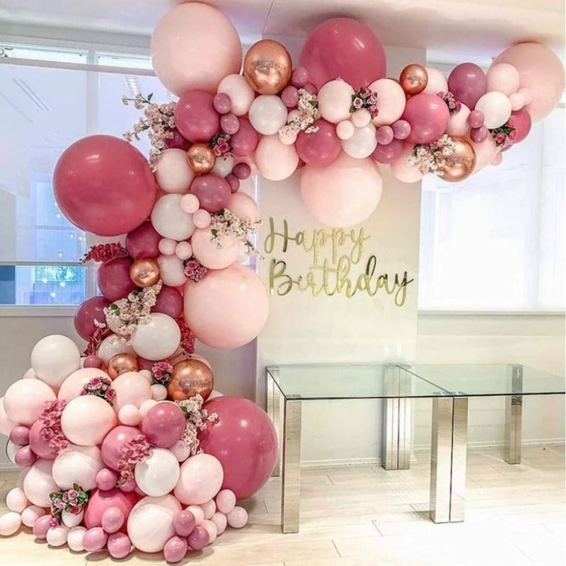 Balloon Arch Garland Kit Rose Gold Chrome Latex For Party Decoration