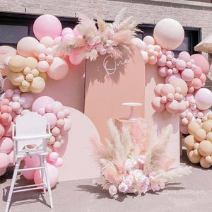 Double Stuffed Blush Pink Apricot Balloons Arch Kit