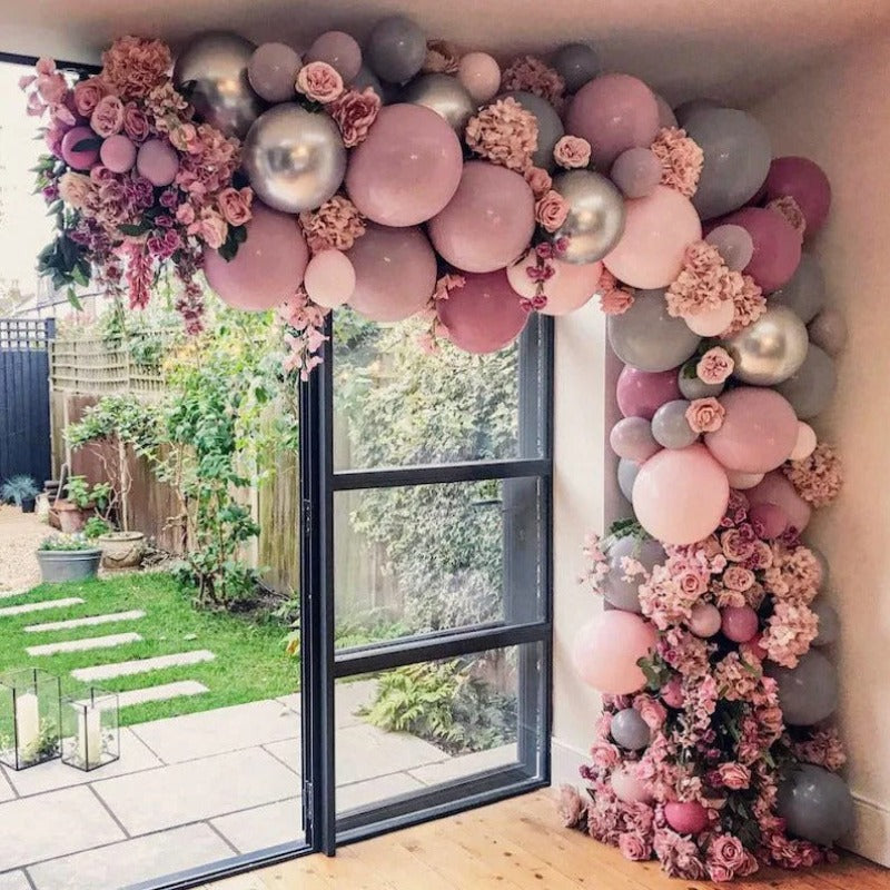 Pink Grey Balloon Arch Garland DIY Kit For Wedding Decoration