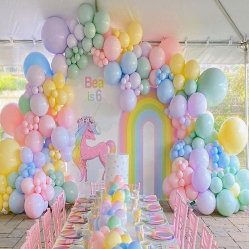 Rainbow Theme Balloon Arch For Birthday Party Decoration