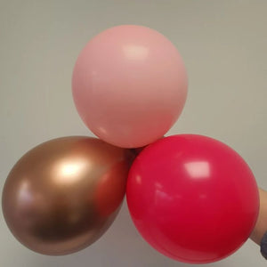Pink Balloon Arch Garland Kit Rose Gold Chrome For Decoration