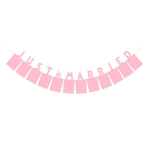 Just Married White Banner Car Decor - 1