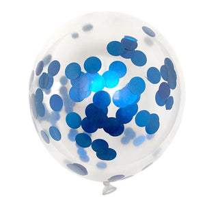 Sparkling Confetti Balloons - White, Black, Orange, White, Green - 10 Pieces