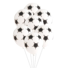 Soccer Ball Decor Balloons - Green Blue White - 12 Pieces - 12 Inches