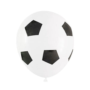 Soccer Ball Decor Balloons - Green Blue White - 12 Pieces - 12 Inches