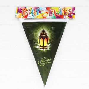 Eid Mubarak Ramadan Banner Flags -Black, Green, White, Purple
