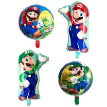 Super Mario Balloon - Red Blue Green Black - 5 Pieces - 18 Inches