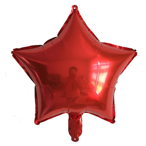 Star Heart Helium Balloon - Red Green Purple Yellow - 10 Pieces - 5/10/18 Inches