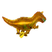 Mini Dinosaur Balloons - Gold Yellow Teal - Kids Celebrations Birthdays - 10 Pieces - 12 Inches