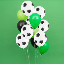 Soccer Balls Balloons - Black Yellow Green White - 8 Pieces - 18 inches