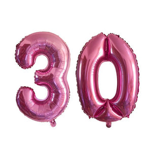 30th Year Birthday Balloon - Mixed Colors - 2 Pieces - 12 Inches