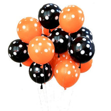 Halloween Friends Balloons - Orange Black White - 10 Pieces - 18 Inches