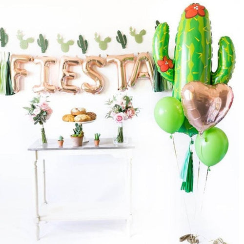 Cactus Foil Party Balloons - Green, Yellow, Gold, Pink - Wedding New Year Baby Shower