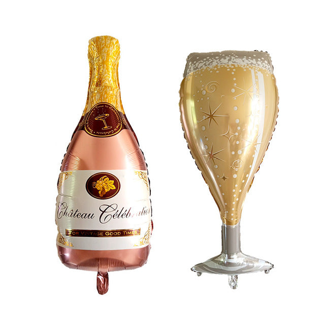 Champagne Birthday Balloon - 2 Pieces - 12 Inches