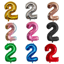 Metallic Number Balloons - Mixed Colors - 12 Inches