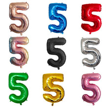 Metallic Number Balloons - Mixed Colors - 12 Inches