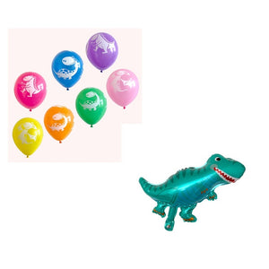 Plane Dino Cloud Mix Birthday Balloon - 10 Pieces - 12 Inches