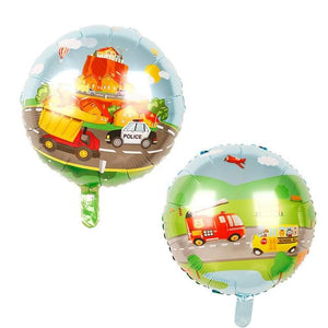 Truck and Car Balloons - Green, Yellow, Red