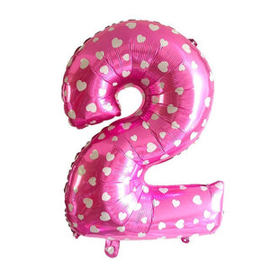Number Heart & Star Balloon - 12 Inches
