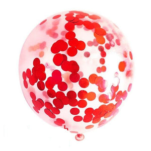 Confetti Connection Latex Balloons - Red, Silver, Chocolate, Blue, Green - 5 Pieces
