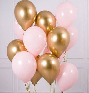 Mixed 18 pcs 12inch Chrome Gold Pink White Latex Helium Balloons