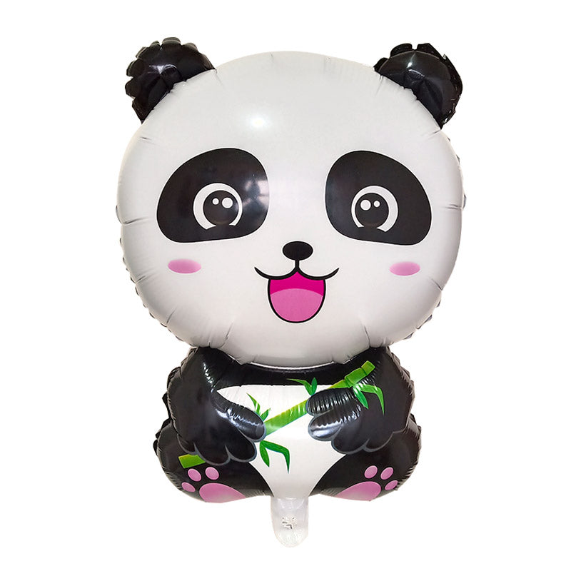 Bamboo Panda Foil Balloon - Black White Green - Kids Celebration Birthdays - 1 Piece - 18 Inches
