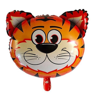 Jungle Animal Faces Balloons - Orange Pink Brown - 18 Inches