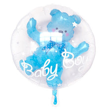Transparent Bear Balloon - Pink Blue  - 12 Inches
