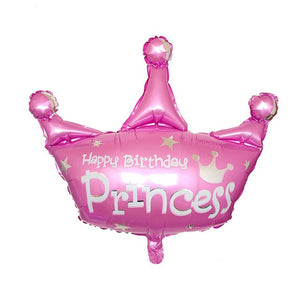 Birthday Photo Booth Foil Balloons - Pink White Blue Rainbow