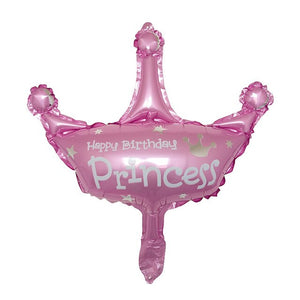 Birthday Photo Booth Foil Balloons - Pink White Blue Rainbow