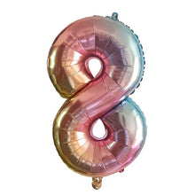 32inch Gradient Color Foil Number Balloons - Air Globe 0-9 Digital