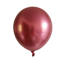 Metallic Party Balloons - Pink Red White Green -  10 Pieces - 12 Inches