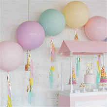 Candy Party Balloons - Light Yellow, Purple, Sky Blue, Green - 5 Pieces - 24 Inches